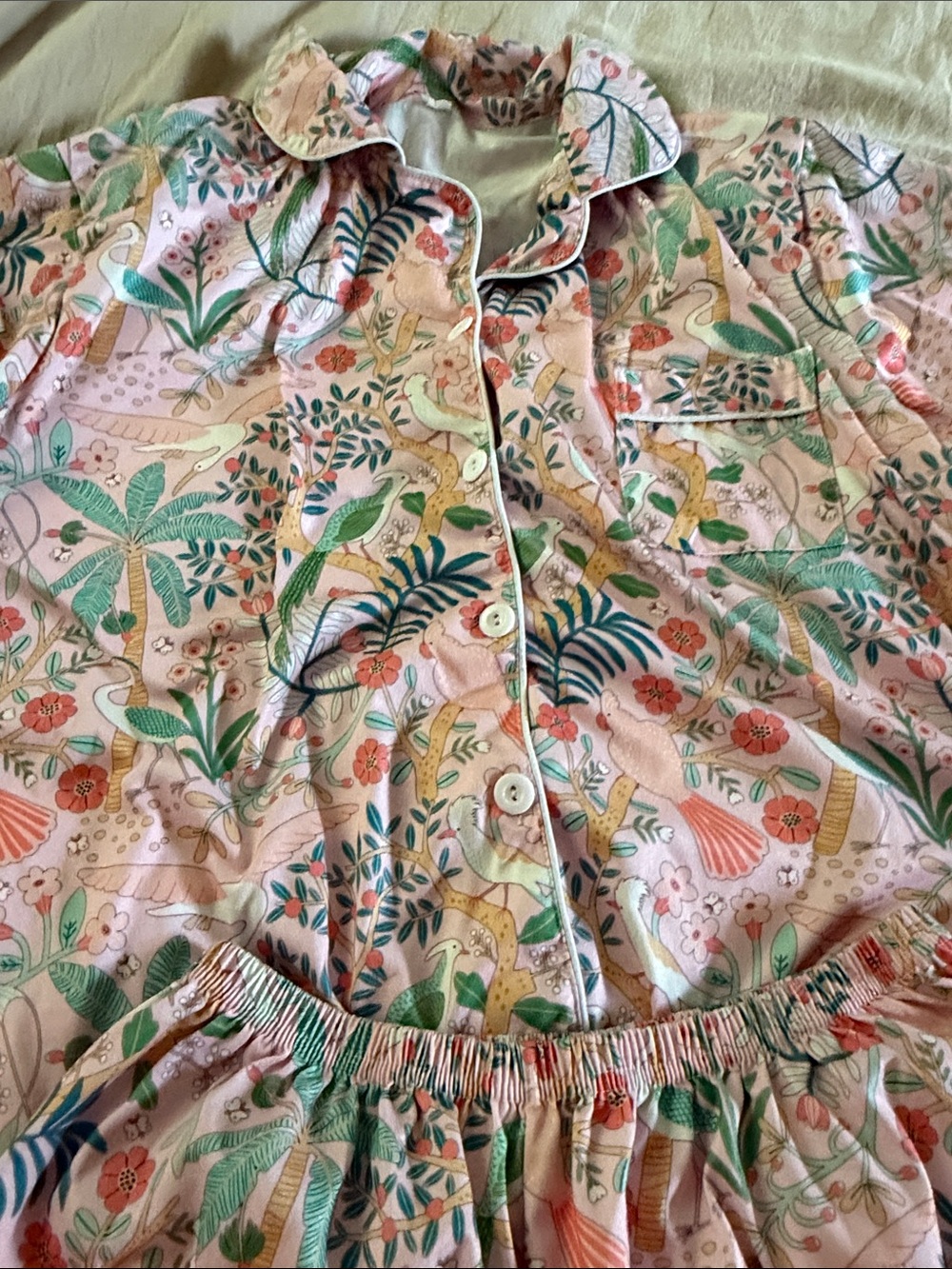 Pink floral pajamas